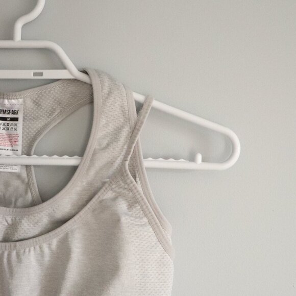 Gymshark Women's Sz M Grey Vital Rise Medium Support Keyhole Stretch Sports Bra - Picture 4 of 8